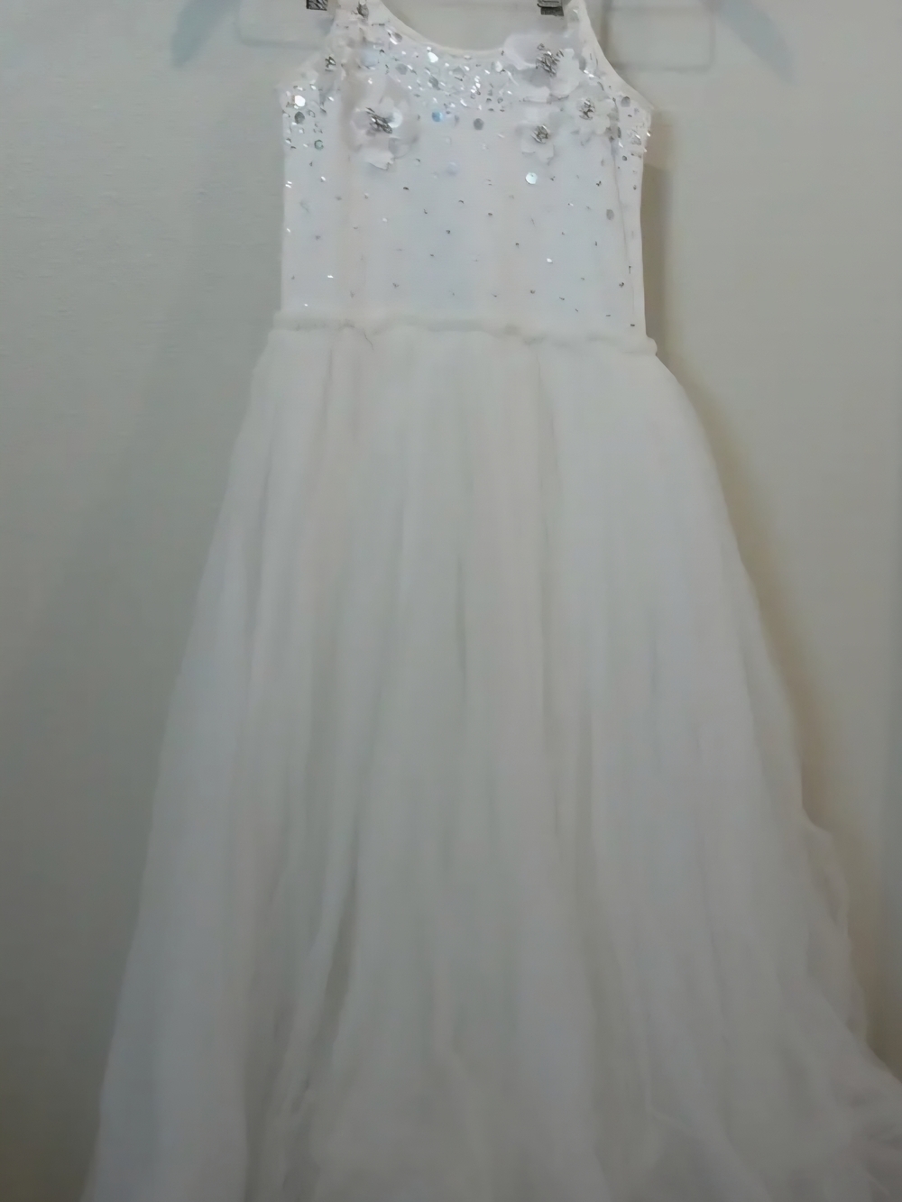 Tutu Du Monde White Sequin Tulle Gown, NWT Flawless